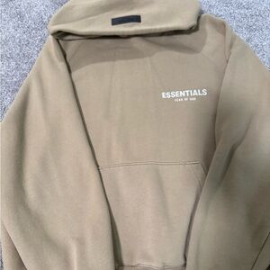 Fear of God Essentials Beige Hoodie